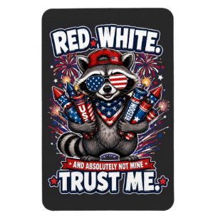 Feuerwerk-Waschbär-4.-Juli-Magnet Magnet