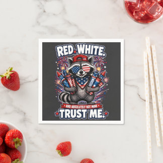 Feuerwerk-Waschbär 4. Juli-Serviette Serviette