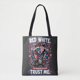 Feuerwerk-Waschbär-4.-Juli-Tragetasche Tasche
