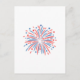 Feuerwerk zum 4. Juli Feiertagspostkarte