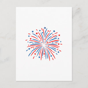 Feuerwerk zum 4. Juli Feiertagspostkarte