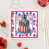 Feuerwerk zum 4. Juli Serviette (Beispiel)