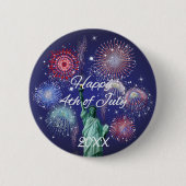 Feuerwerk zum Unabhängigkeitstag Button (Vorderseite)