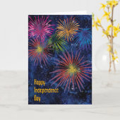 Feuerwerk zum Unabhängigkeitstag Karte (Gelbe Blume)