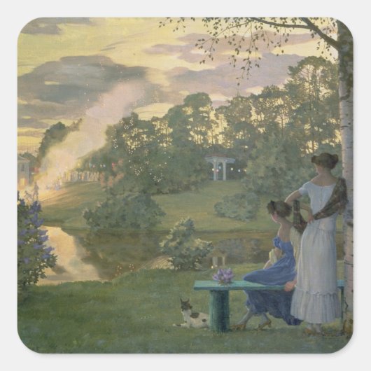 Feuerwerke, 1922 quadratischer aufkleber (Vorderseite)