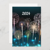 Feuerwerke 2024 - Frohes neues Jahr Menükarte (Vorne/Hinten)