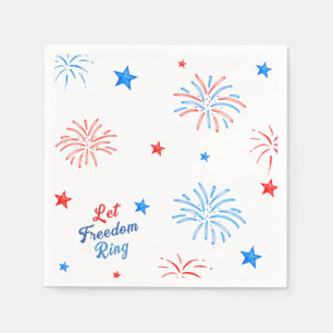 Feuerwerke 4. Juli Unabhängigkeitstag Patriotisch Serviette