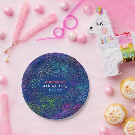 Feuerwerke 4. personalisierten Sommers des Pappteller (Party)