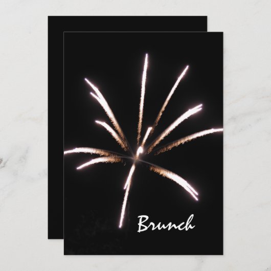 Feuerwerke am Black Summer Post Wedeling Einladung (Vorne/Hinten)