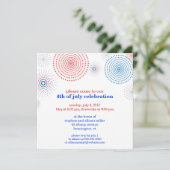 Feuerwerke auf dem vierten Party Einladung (Stehend Vorderseite)