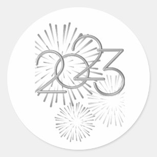 Feuerwerke des neuen Jahres 2023 Runder Aufkleber