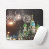 Feuerwerke des roten Quadrats Mousepad (Mit Mouse)