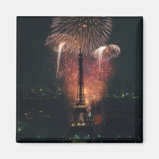 Feuerwerke, Eiffelturm, Paris, Frankreich Magnet (Vorne)