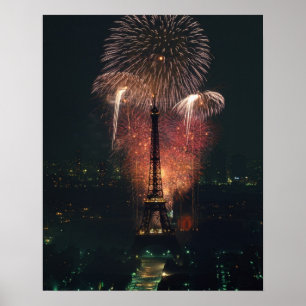 Feuerwerke, Eiffelturm, Paris, Frankreich Poster