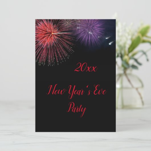 Feuerwerke - Einladung zum Neujahr (Stehend Vorderseite)