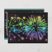 Feuerwerke explodieren festlich personalisiert einladung (Vorne/Hinten)