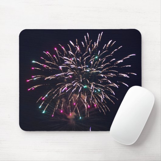 Feuerwerke explodieren im Foto des nächtlichen Ame Mousepad (Mit Mouse)