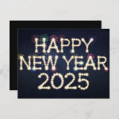 Feuerwerke "Frohes neues Jahr 2025" Feiertagspostkarte (Vorne/Hinten)