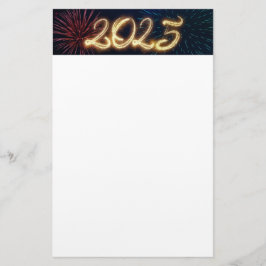 Feuerwerke funkeln glücklich Neues Jahr 2025 Briefpapier