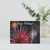 Feuerwerke, Happy Birthday! Postkarte (Stehend Vorderseite)