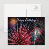 Feuerwerke, Happy Birthday! Postkarte (Vorne/Hinten)