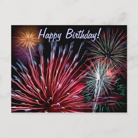 Feuerwerke, Happy Birthday! Postkarte (Vorderseite)