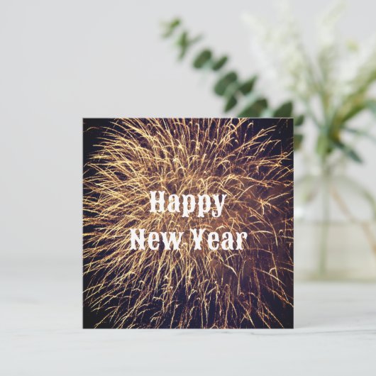 Feuerwerke Hell Golden 2023 Happy New Year (Stehend Vorderseite)