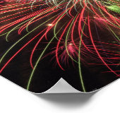 Feuerwerke im nächtlichen Himmel Poster (Ecke)