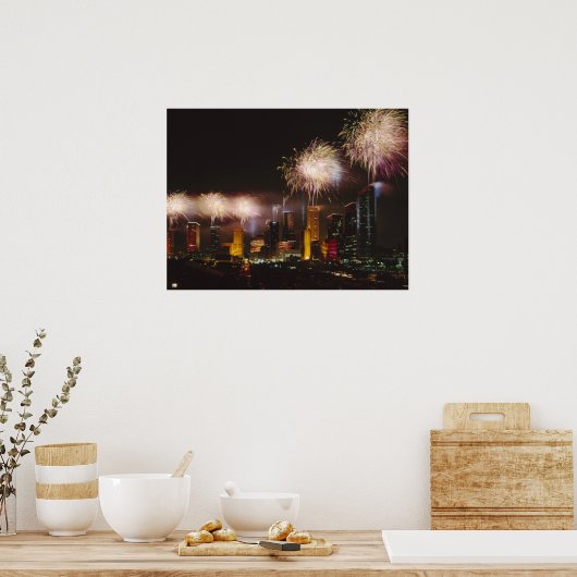 Feuerwerke in Houston Texas Poster (Küche)