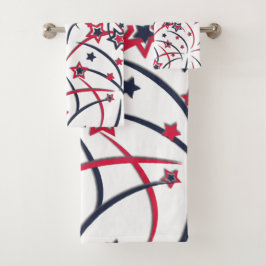 Feuerwerke in Red White Blue Badhandtuch Set