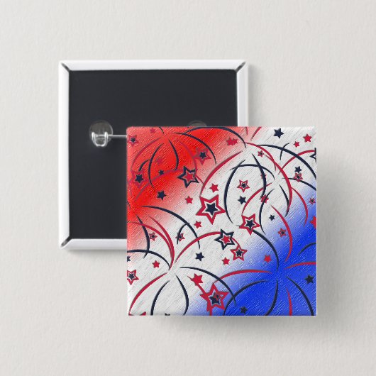 Feuerwerke in Red White Blue Button (Vorne & Hinten)