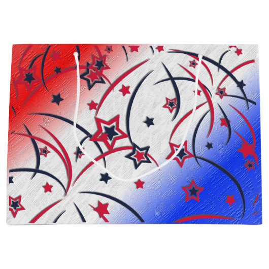 Feuerwerke in Red White Blue Große Geschenktüte (Vorderseite)