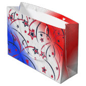 Feuerwerke in Red White Blue Große Geschenktüte (Rückseite Schrägansicht)