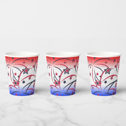 Feuerwerke in Red White Blue Pappbecher (Multi)
