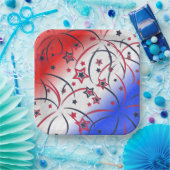 Feuerwerke in Red White Blue Pappteller (Party)