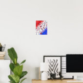 Feuerwerke in Red White Blue Poster (Heimbüro)