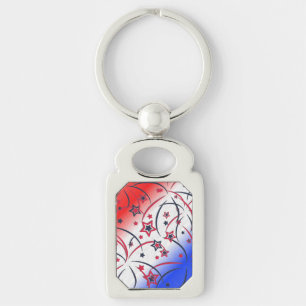Feuerwerke in Red White Blue Schlüsselanhänger