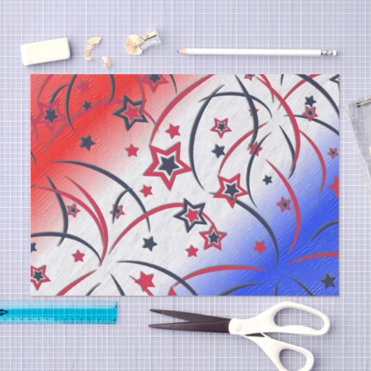 Feuerwerke in Red White Blue Seidenpapier (Handwerk)