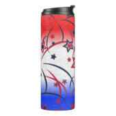 Feuerwerke in Red White Blue Thermosbecher (Nach links gedreht)