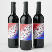 Feuerwerke in Red White Blue Weinetikett (Flaschen)