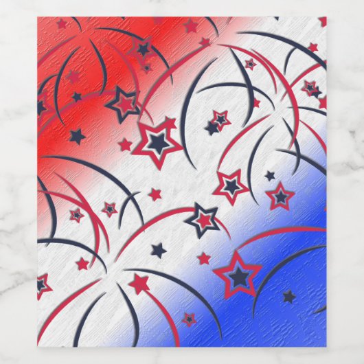Feuerwerke in Red White Blue Weinetikett (Einzelnes Label)