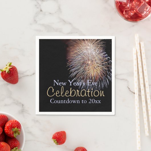 Feuerwerke Neujahr feiern Napkins Serviette (Beispiel)