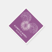 Feuerwerke, Pflaumen-lila Hintergrund, Serviette (Ecke)