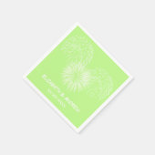 Feuerwerke, Pistachio-Hintergrund, Name Monogram Serviette (Ecke)