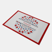 Feuerwerke Roter Blaue Stars Unabhängigkeitstag Fußmatte (Schrägansicht)