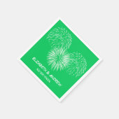 Feuerwerke, Smaragdgrün-Hintergrund, Serviette (Ecke)