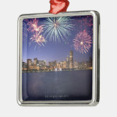 Feuerwerke über Chicago-Skylinen 2 Ornament Aus Metall (Links)