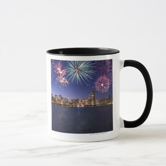 Feuerwerke über Chicago-Skylinen 2 Tasse (Rechts)
