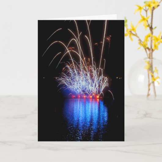 Feuerwerke über dem See Karte (Gelbe Blume)