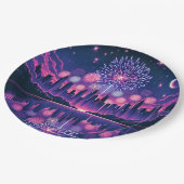 Feuerwerke über der Skyline der Stadt | AMERIKANIS Pappteller (Schrägansicht)